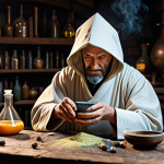 Alchemist at Work**

"A skilled alchemist, fully clothed in practical, modest robes, carefully stirring a bubbling potion in a dimly lit workshop filled with strange ingredients and arcane tools. Safe for work, appropriate content, perfect anatomy, correct proportions, natural pose, professional, family-friendly. Focus on the intricate details of the potion and the alchemist's focused expression. High quality, well-formed hands, proper finger count, natural body proportions."

**